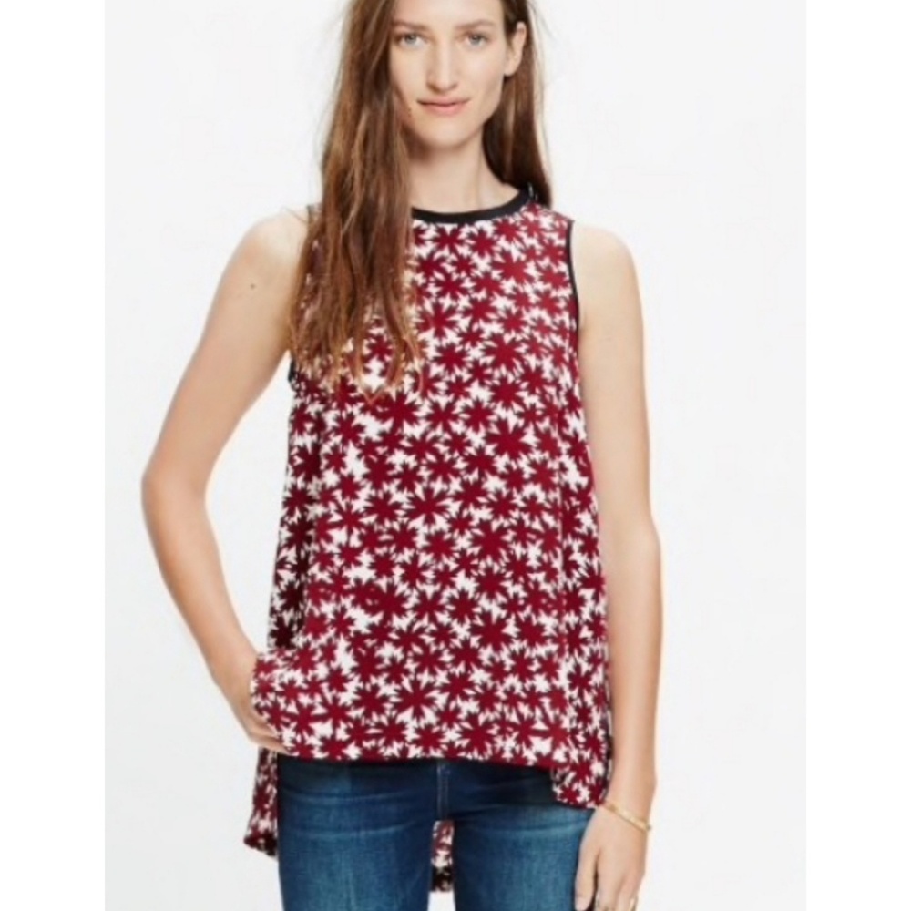 Madewell silk canal tank in pressed flower
